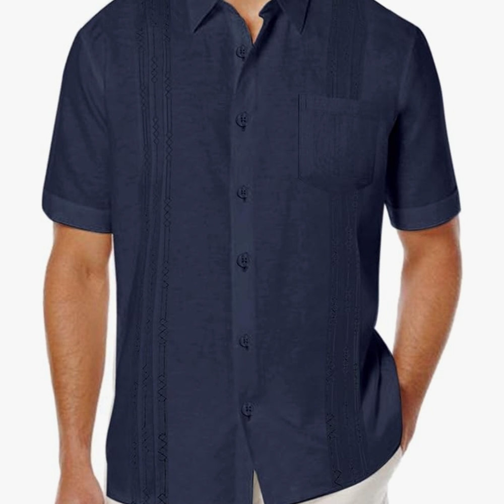 Men's Navy Short Sleeve Shirt